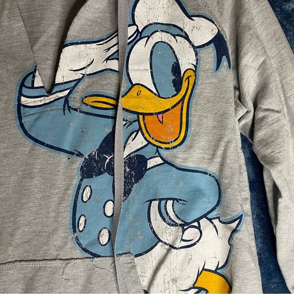 Disney Cruise Line Hoodie Men's L Gray Donald Duck Sweatshirt Pullover Nautical - Picture 5 of 8